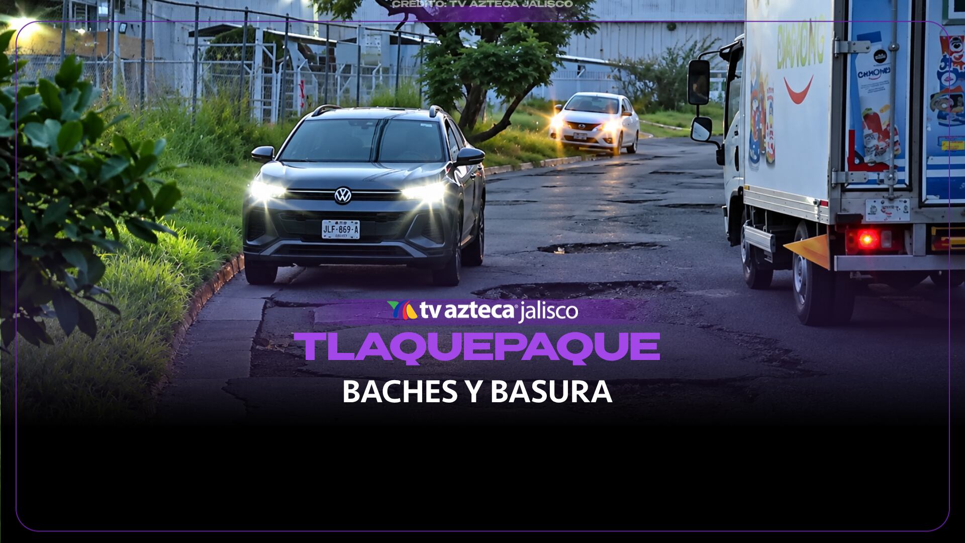Baches y basura complican el paso en vialidad de Tlaquepaque