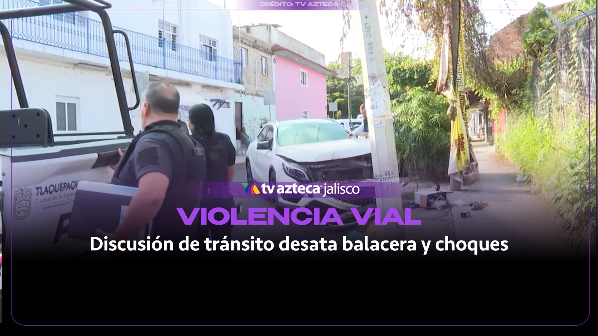 Discusión vial en Lázaro Cárdenas termina en balacera, choque y un detenido en Tlaquepaque