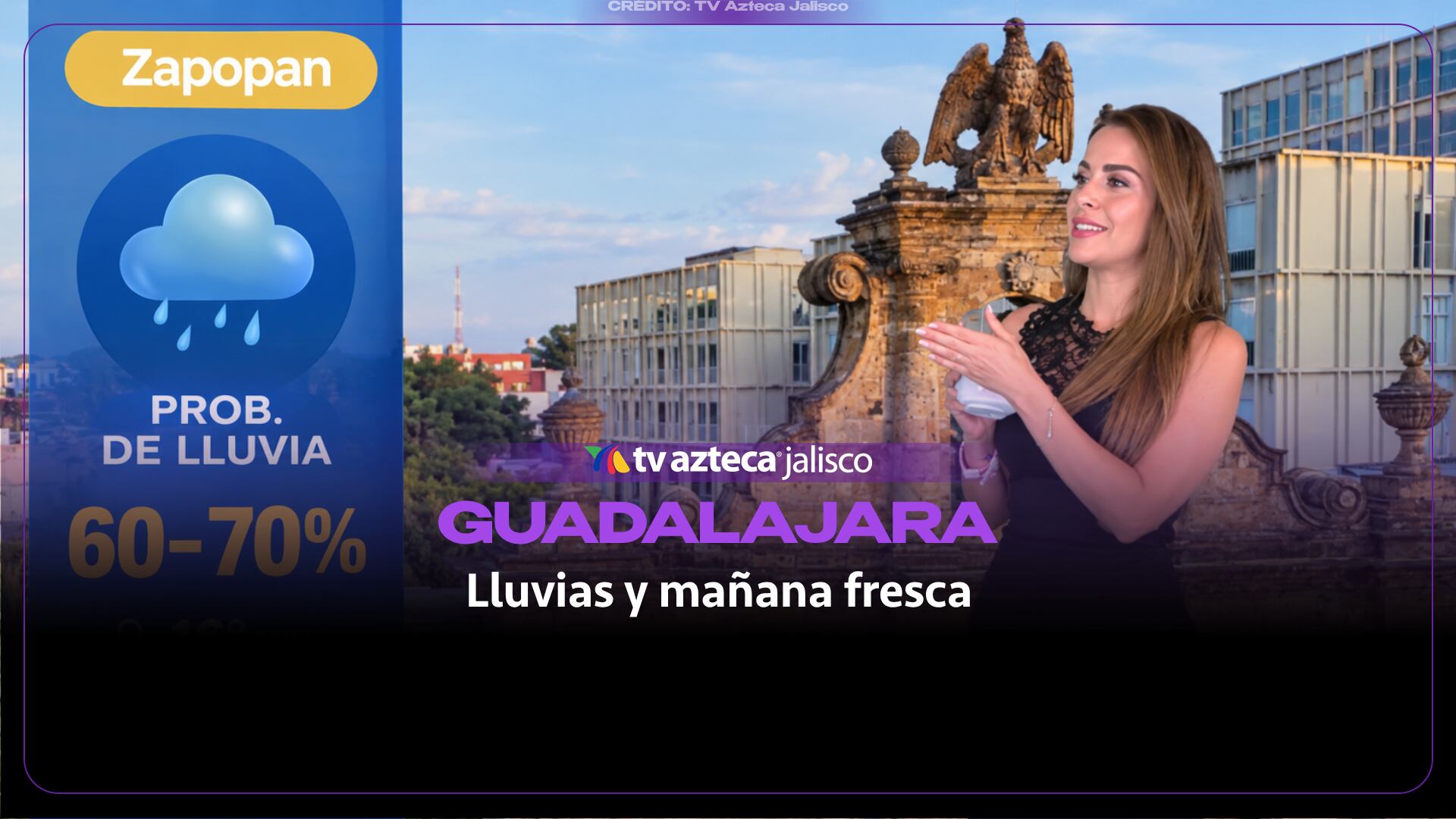 Prevén lluvias y mañana fresca en Guadalajara y el Área Metropolitana