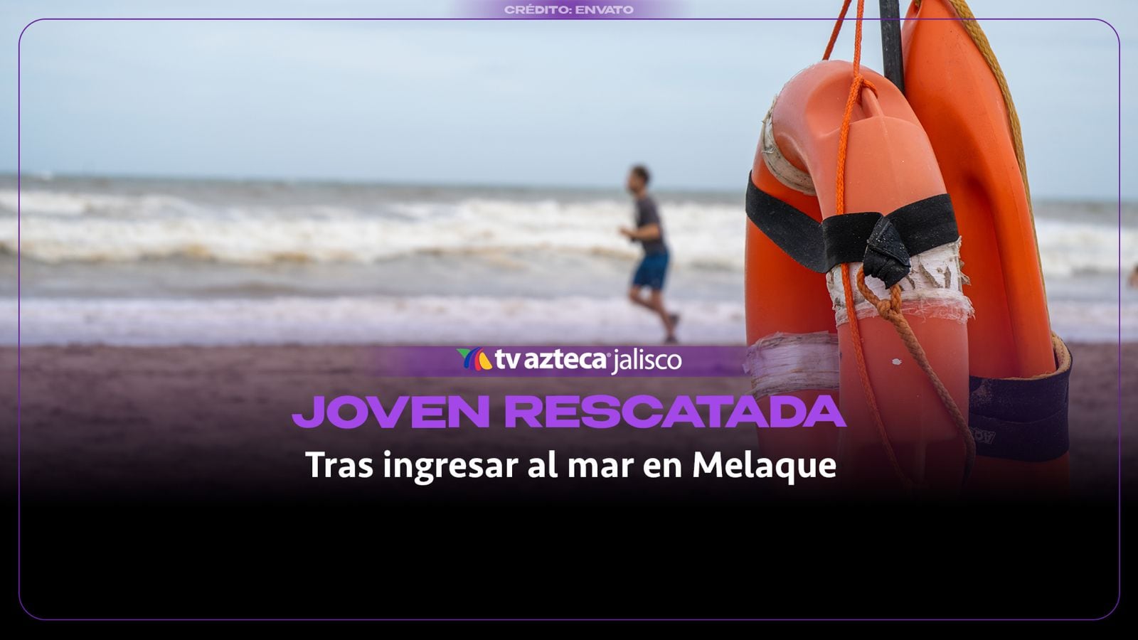 Captan el rescate de una joven que el mar arrastró en Melaque