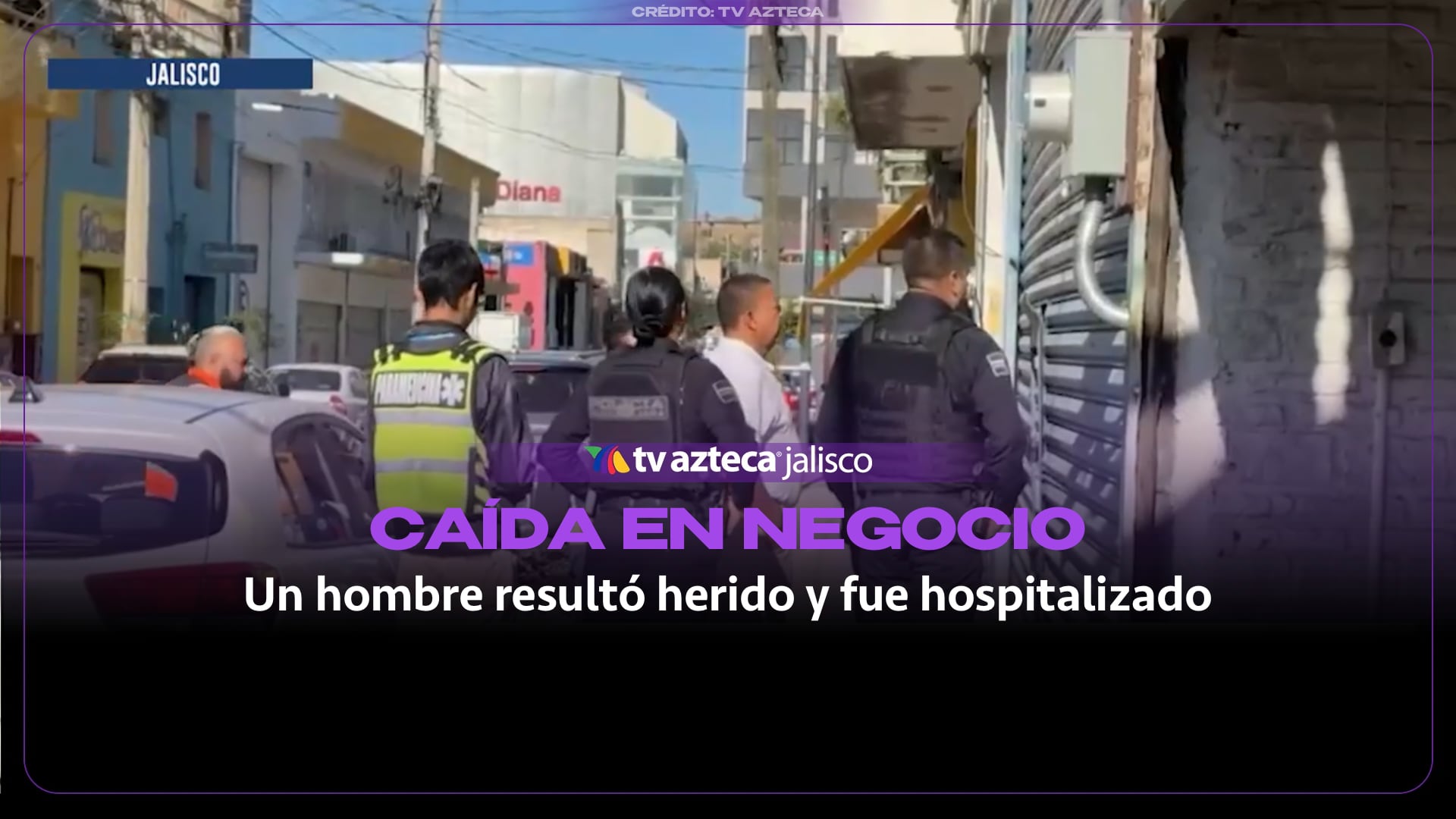 Hombre cae de una azotea al interior de un negocio en Guadalajara y resulta lesionado
