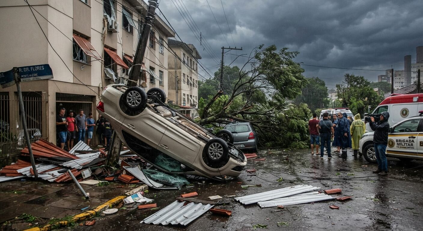 VIDEO: ¡El viento levantó un automóvil! Temporal causa destrozos en el sur de Brasil