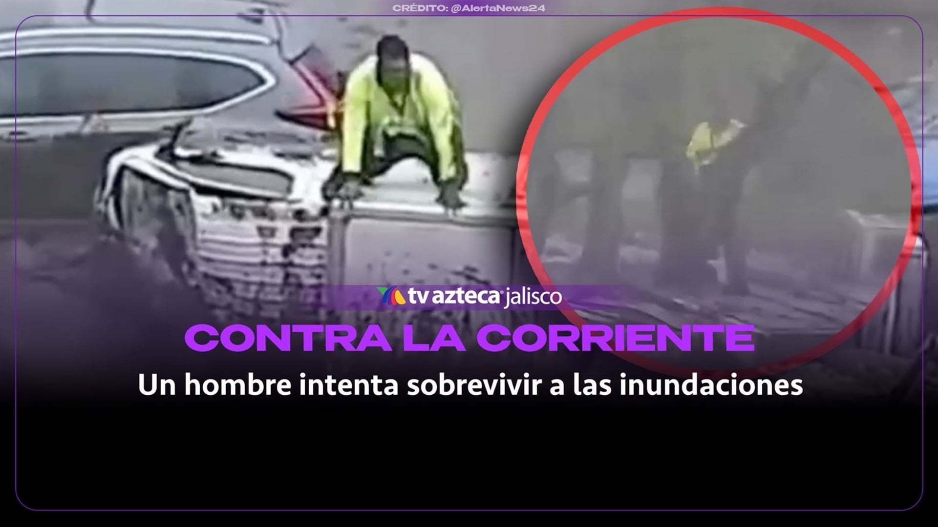 VIDEO: ¡Se aferró a un árbol para sobrevivir! Así arrastró un aluvión a un conductor en Chile