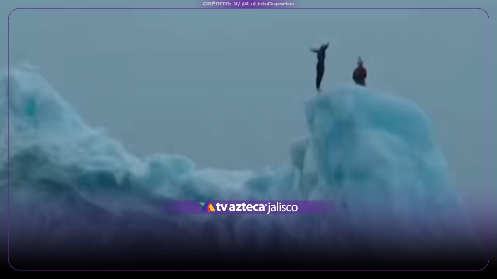 VIDEO: ¡De un iceberg al agua helada! Clavadista realiza una hazaña histórica en Canadá