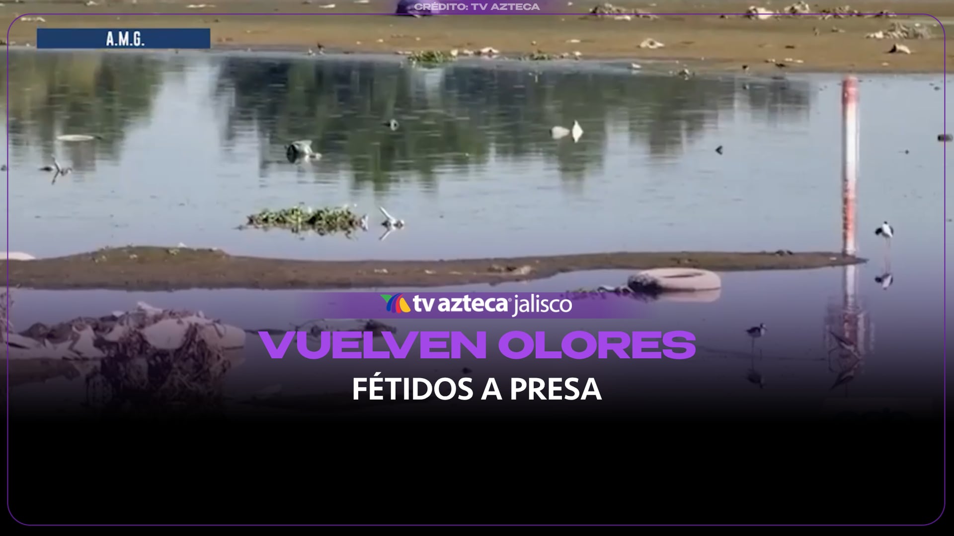 A meses del desazolve, presa Las Pintas vuelve a llenarse de contaminación y malos olores; vecinos exigen inspección