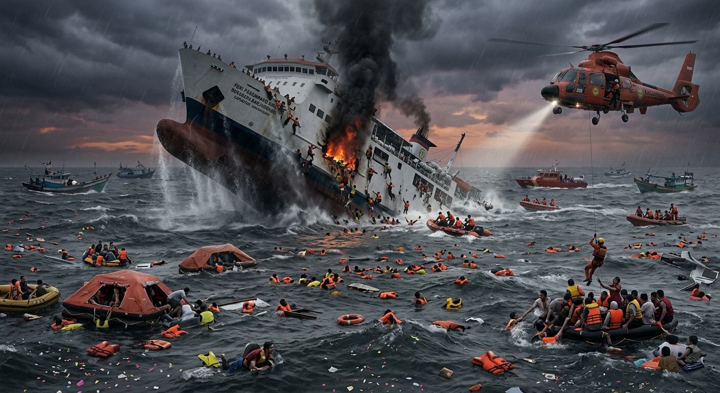 Tragedia en el mar de Java: se hunde ferri con 243 personas a bordo