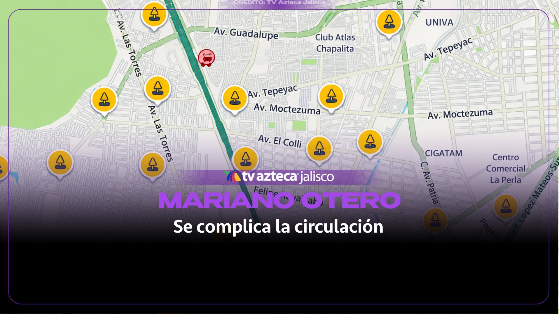 Semáforos apagados y baches complican la circulación en Mariano Otero