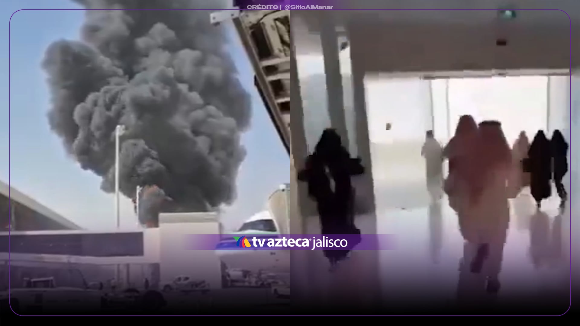 VIDEO: Reportan explosión e incendio en aeropuerto de Riad; pasajeros huyen tras nuevo ataque